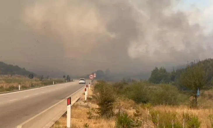 FOTO/ Situatë alarmuese nga flakët në Delvinë, disa vatra të forta zjarri