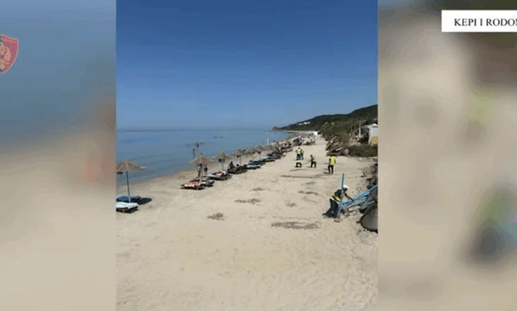 Lirohen hapësira publike në Kepin e Rodonit, sekuestrohen 85 çadra e shezlongë, procedohet një shtetas