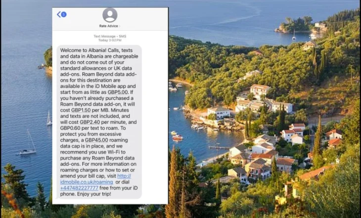 “Mirësevini në Shqipëri”, SMS-ja që u kushtoi qindra paund britanikëve në Korfuz