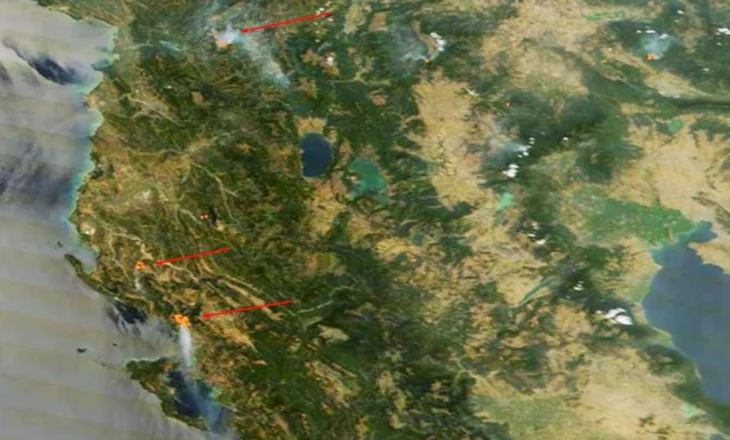 NASA publikon pamjet/ Zjarri në Delvinë i dukshëm nga hapësira!