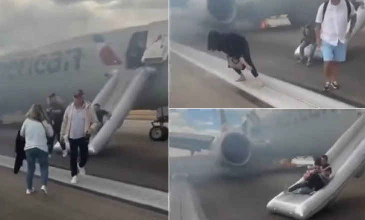 Panik në aeroport/ Avioni pëson defekt, pasagjerët evakuohen përmes ‘rrëshqitëseve emergjente’