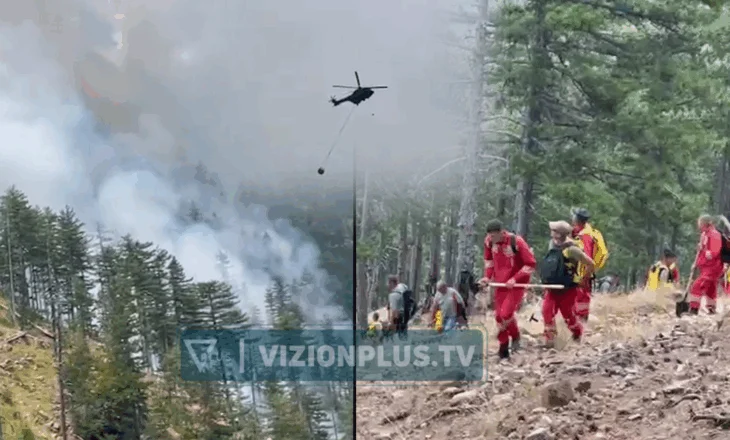 Përkeqësohet situata në Parkun Kombëtar të Lurës, dy vatra zjarri aktive, rinis ndërhyrja me helikopter