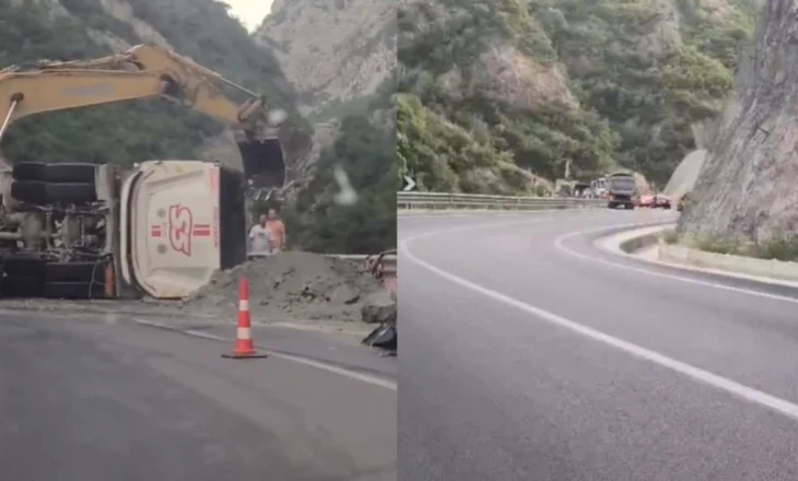 Përmbyset kamioni me ngarkesë në “Shkallën e Tujanit”, plagoset shoferi