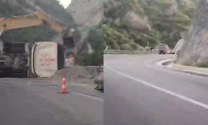 Përmbyset kamioni tek ‘Shkalla e Tujanit’, plagoset shoferi