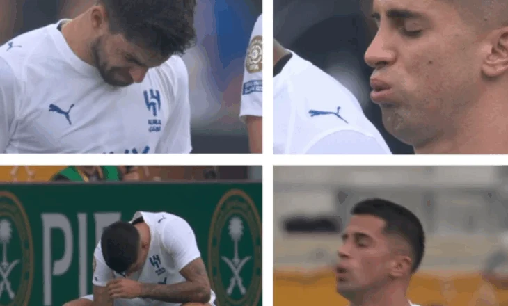 Portugezët e Al Hilal shpërthejnë në lot gjatë heshtjes në nder të Diogo Jotës dhe vëllait