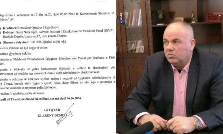 Safet Gjici në qeli, KQZ i kërkon pagesën e gjobës përmes përmbarimit