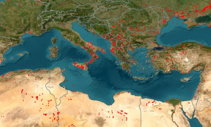 Sateliti i NASA-s zbulon vatrat e zjarrit në Mesdhe, Shqipëria një ndër më të prekurat