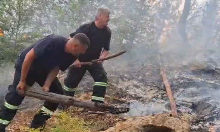 Situatë e rënduar në qarkun e Dibrës, disa vatra ende aktive! Terreni i vështirë pengon punën e zjarrfikësve