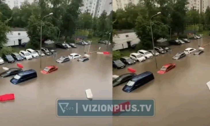 Stuhi tropikale në Moskë, rrugët përmbyten nga uji