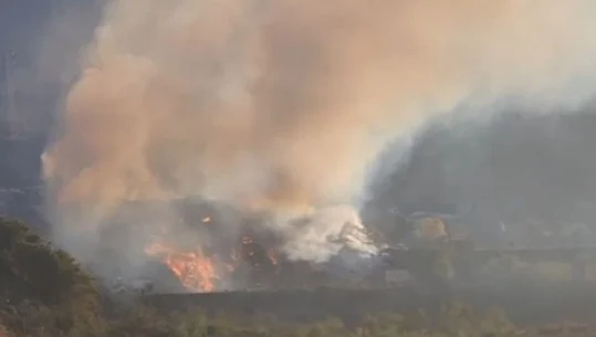 Tym në landfillin e mbetjeve/ Situata e zjarrit, ministri Vengu mbërrin në landfillin e Elbasanit