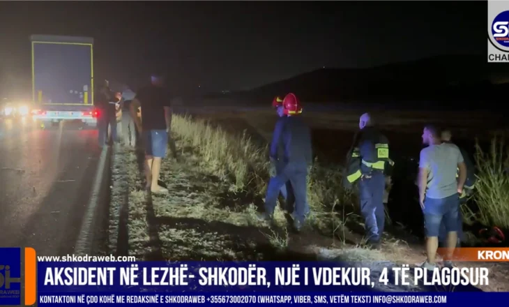 VIDEO – Aksident fatal në aksin Lezhë- Shkodër, humb jetën një person, plagosen 4 të tjerë…