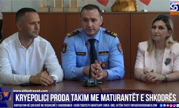 VIDEO – “Aplikoni në Akademinë e Sigurisë”, Drejtori i Përgjithshëm i Policisë takim me maturantët në Shkodër