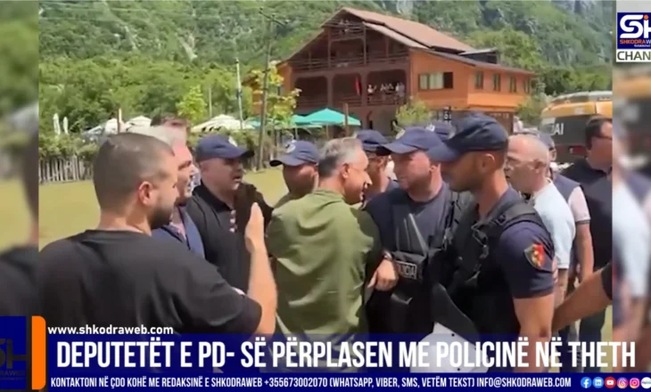 VIDEO – “Legen, afrohu se qenke i fortë ti”, deputetët e PD- së Boçi dhe Spahia përplasen me policinë në Theth