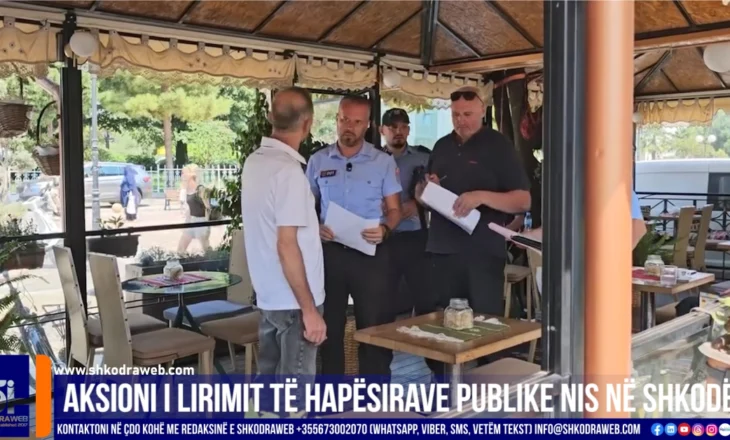 VIDEO – Lirimi i hapësirave publik nis edhe në Shkodër, Policia Bashkiake shpërndan njoftimet për bizneset
