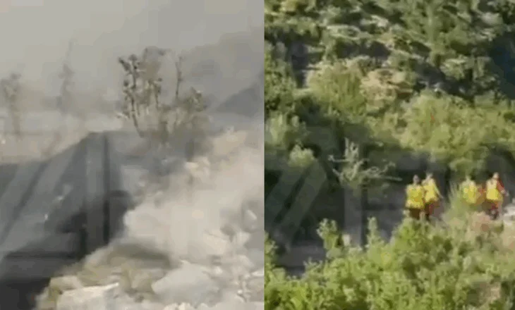 VIDEO/ Përfshihen nga flakët kodrat e Llogarasë, rrezikohen stanet e bagëtive, zjarrfikësit në vendngjarje