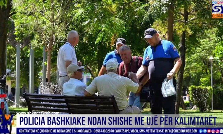 VIDEO – Temperaturat e larta, Policia Bashkiake e Shkodrës shpërndan shishe uji për kalimtarët…