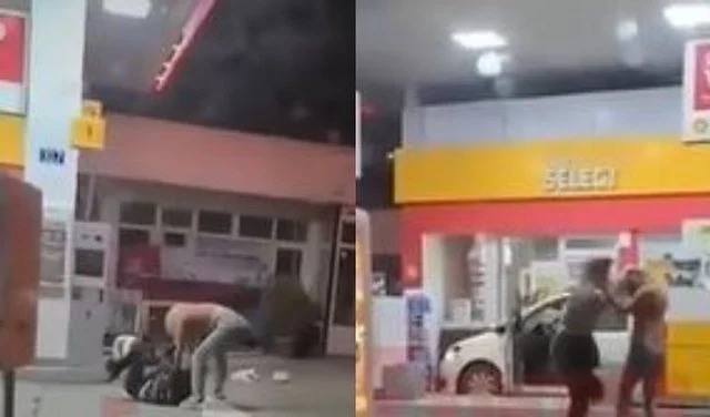 Video tronditëse, 5 vajza rrihen me grushte e shqelma në një pikë karburanti