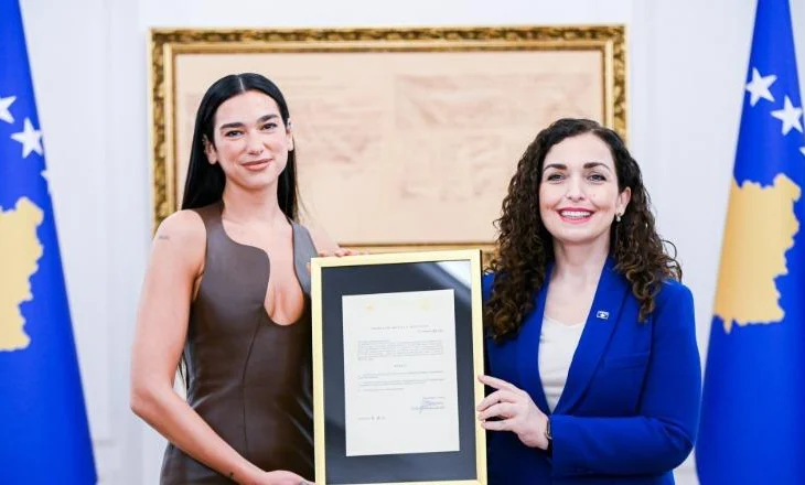 Dua Lipa merr shtetësinë e Kosovës, Osmani: Je zëri jonë në skenat më të mëdha të botës!