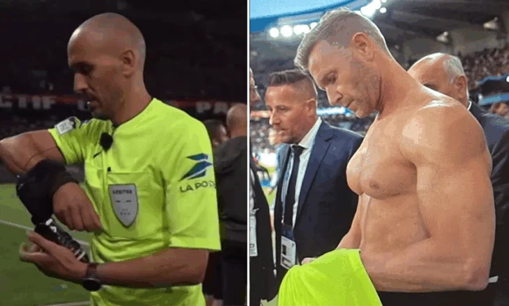 E pabesueshme në PSG-Angers. Dëmtohet arbitri kryesor, zëvendësohet nga një “bodybuilder”