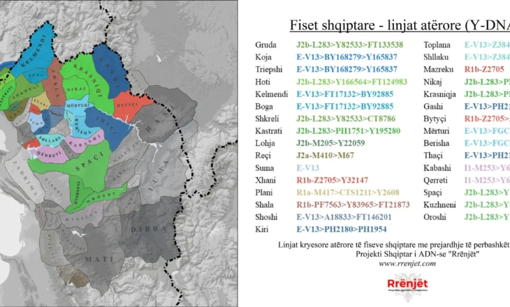 Fiset Shqiptare – Linjat atërore (Y-DNA)
