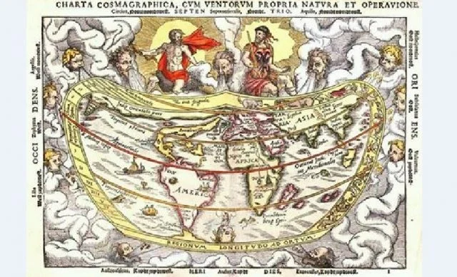 “Harta e botës e vitit 1553 me Zotin shqiptar në qendër të saj”