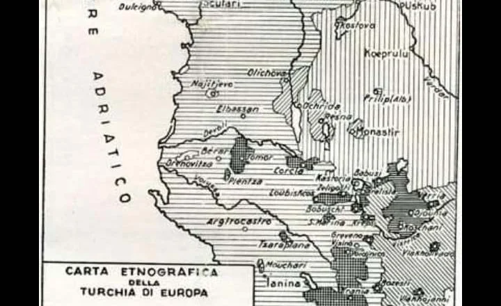 Harta e Shqipërisë natyrale e vitit 1867
