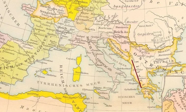Harta e vitit 476, shqiptarët janë pasardhës të drejtpërdrejtë të Ilirëve