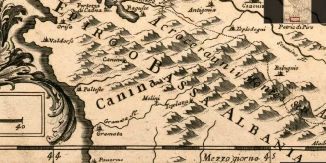 Hartë e vjetër ku Kruja cilësohet “Atdheu i Skënderbeut”
