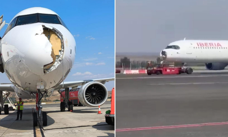 Incident në ajër, zogu gjigant përplaset me avionin! Detyrohet të bëjë ulje emergjente në Madrid