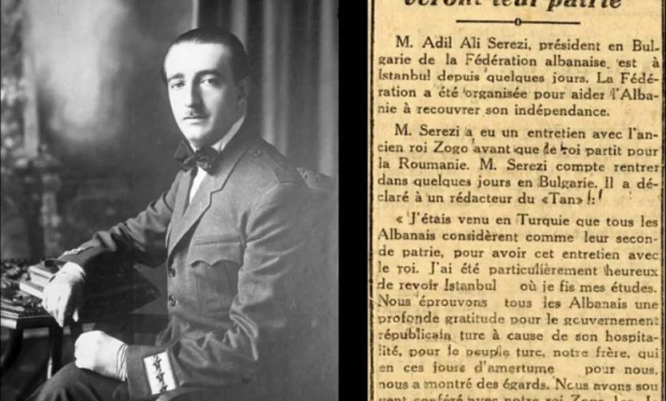Istanbul (1939)/ Deklarata për shtyp e Adil Ali Serezit, kryetarit të Federatës shqiptare në Bullgari, pas takimit me Mbretin Zog në Stamboll