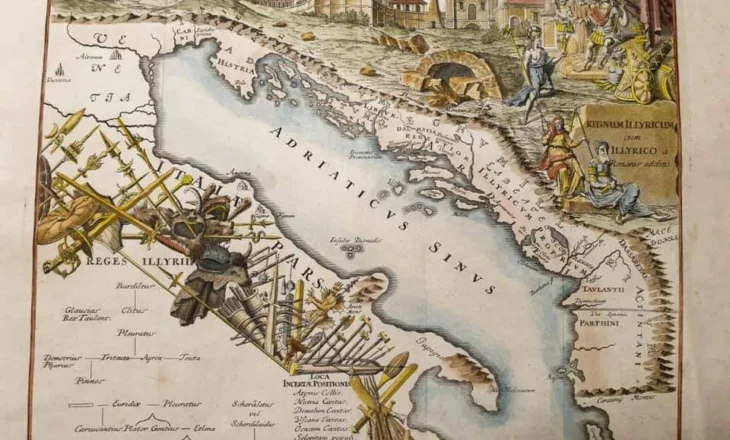 Kjo hartë quhet “Regnum Illyricum et Illyricum a Romanis additum”