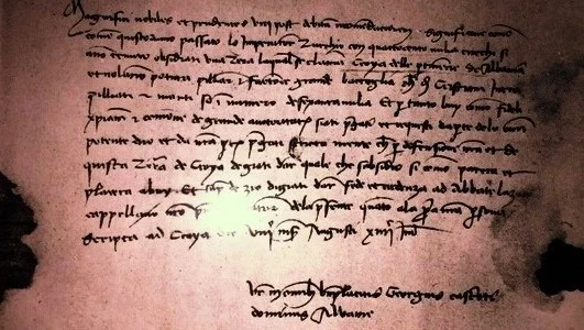 Letra e shkruar nga dora e Skënderbeut