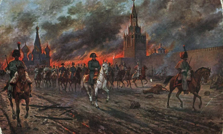 Më 16 shtator 1812 rusët i vënë zjarrin Moskës menjëherë pas mesnate, qyteti u dogj në tërësi ditëve të ardhshme