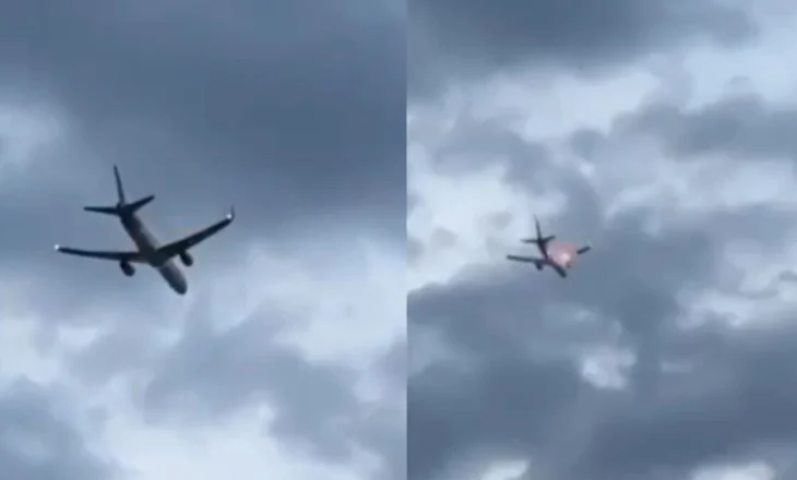 Momente tmerri në ajër, merr flakë motori i avionit që sapo u ngrit