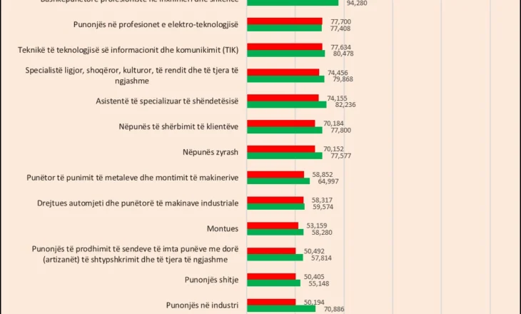 Në vetëm 4 profesione gratë paguhen më shumë se burrat, por ua kalojnë në drejtim