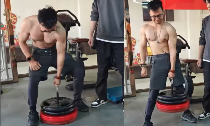Ngriti 144 kilogramë me një gisht të vetëm, kinezi me fuqi të jashtëzakonshme vendos rekord “Guiness”