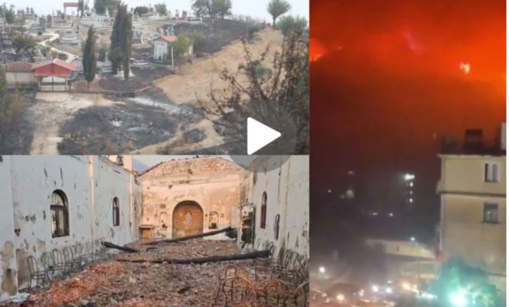 Pamje të trishta/ Flakët shkrumbojnë fshatin Lefterhor në Delvinë, digjet edhe kisha (Video)