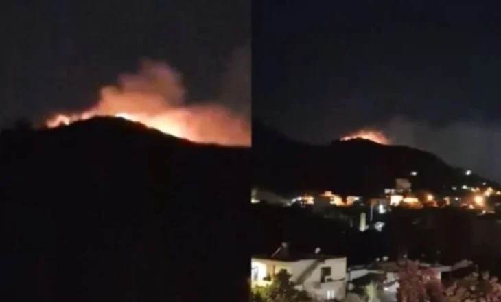 Përfshihet nga zjarri një zonë me bimësi në Selitë, temperaturat e larta dhe era favorizojnë përhapjen e flakëve