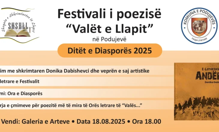 Podujevë/ Të hënën mbahet Festivali i Poezisë “Valët e Llapit”