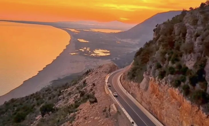 Rama ndan pamje të rrugës panoramike Shëngjin-Velipojë