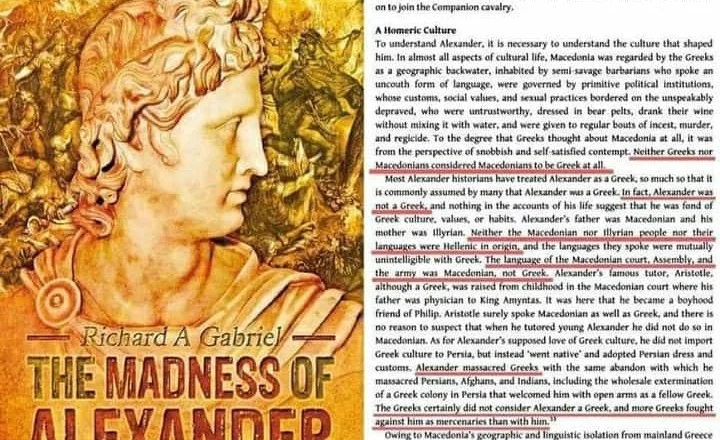 Richard A. Gabriel – “Shumica e historianëve të Aleksandrit e kanë trajtuar Aleksandrin si grek,..Aleksandri nuk ishte grek!”