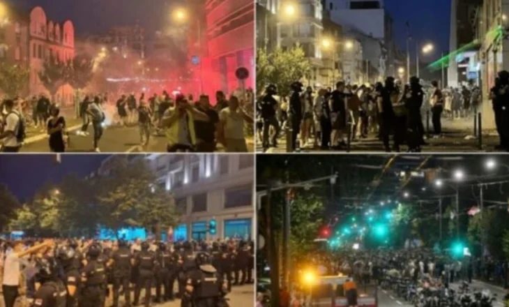 Serbia gëlon sërish nga protestat/ Mbështetësit e Vuçiç qëllojnë protestuesit me mjete piroteknike