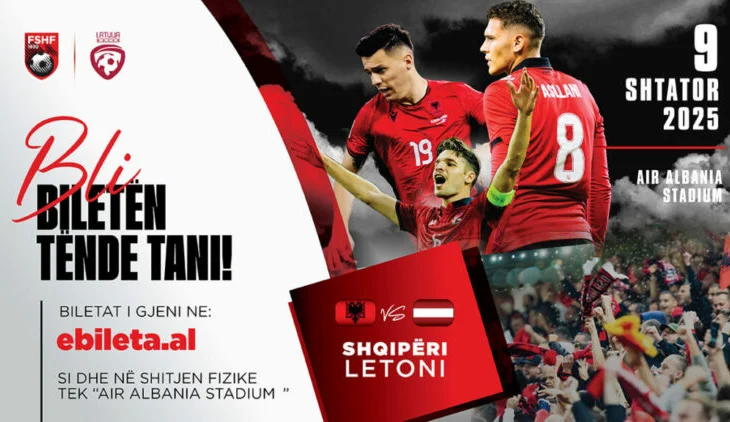 Shqipëri–Letoni, dalin në shitje biletat fizike pranë stadiumit “Air Albania”