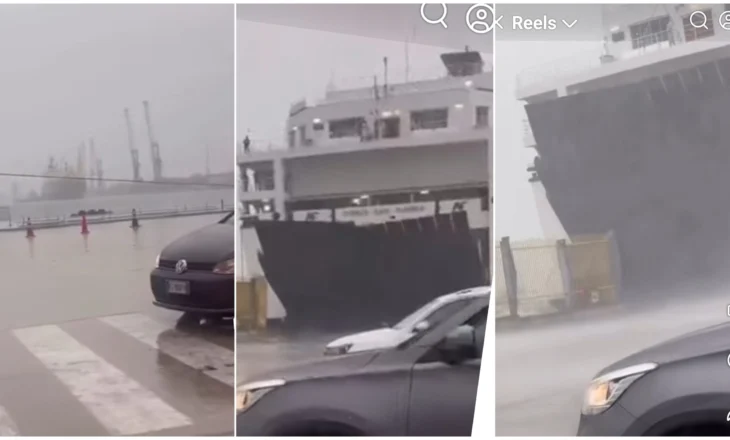 Stuhia godet portin e Durrësit, trageti spostohet 100 metra dhe përplaset me kangjellat