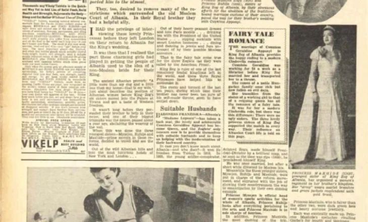 The Australian Women’s Weekly (1938)/ Intervista ekskluzive me tri motrat e mbretit Zog në Hotel Ritz në Londër