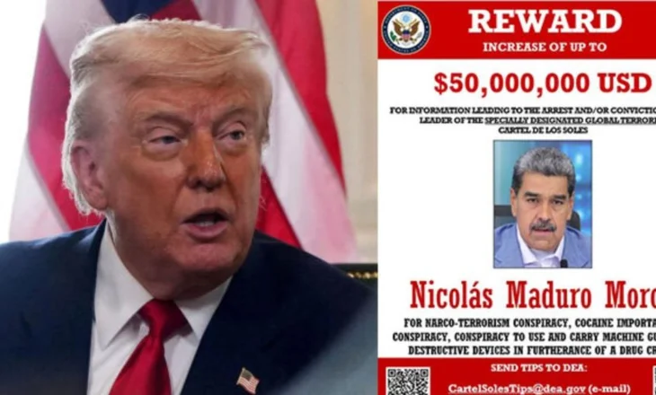 Trump do “kokën” e Maduros, ofron 50 mln dollarë shpërblim