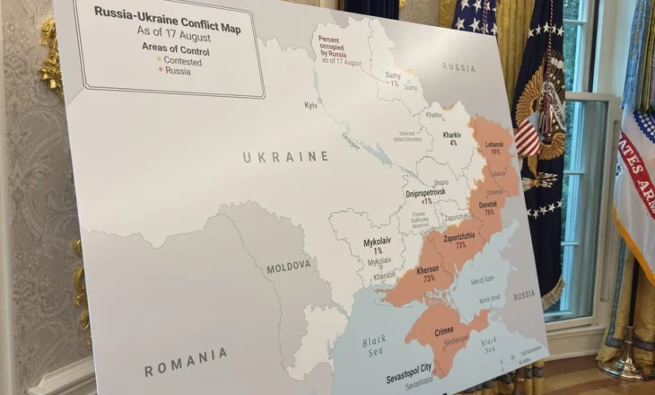 Trump presion Zelenskit me hartën e Ukrainës, i tregon zonat që kontrollojnë rusët