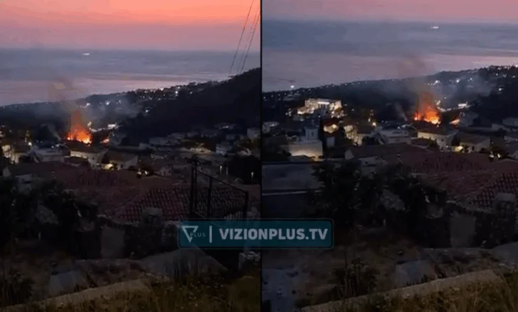 Vatër e madhe zjarri pranë varrezave në Dhërmi