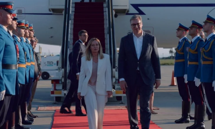 VIDEO/ Meloni shkon në Beograd, takime me Vuçiçin