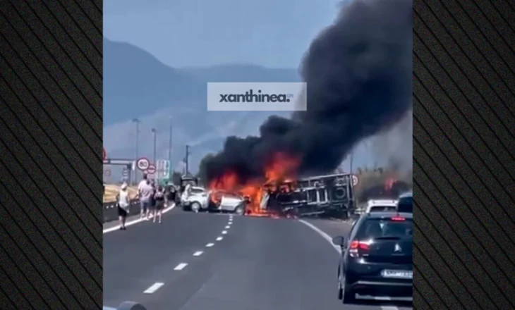 VIDEO / Tre shqiptarë të vdekur në Greqi, u shkrumbuan nga flakët pas aksidentit tragjik